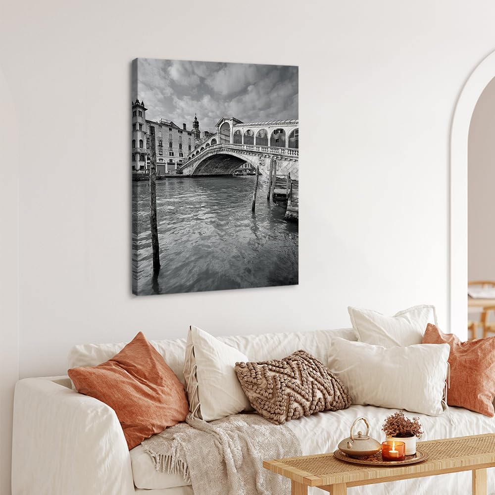 Amazon.co.jp: ヴェネツィアの白黒風景写真ウォールアート